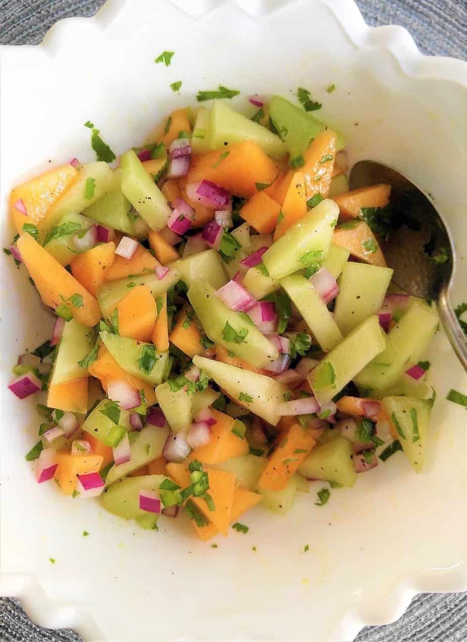 Gluten Free Pan Seared Salmon with Melon Salsa Gluten Free by Jan