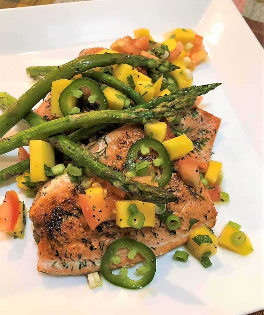 Gluten Free Pan Seared Salmon with Mango Salsa Gluten Free by Jan