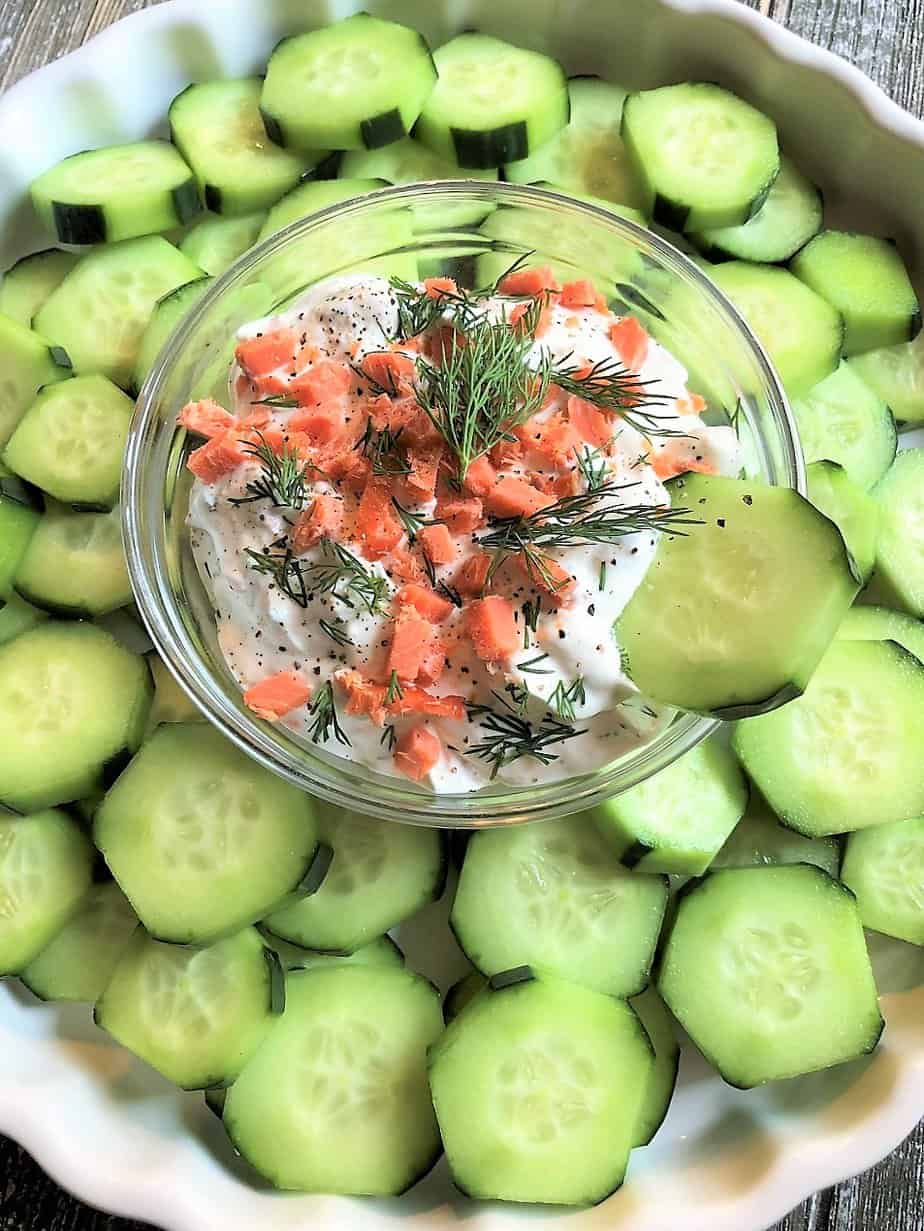 Gluten Free Salmon Dip with Cucumbers Gluten Free by Jan