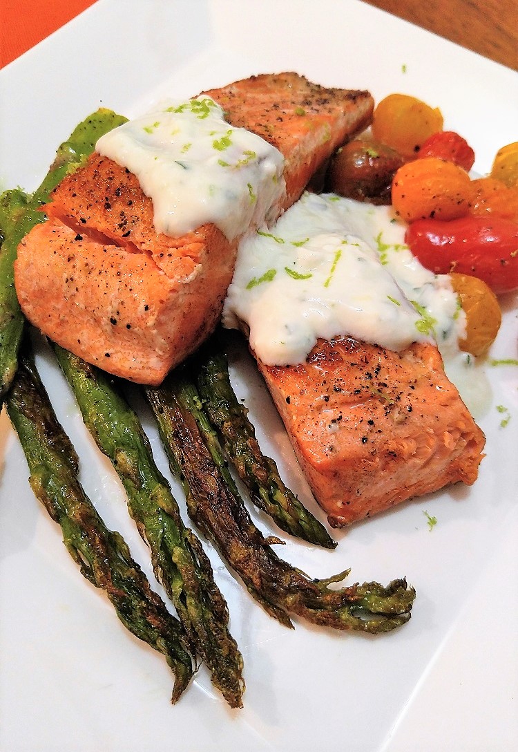 Gluten Free Pan Seared Salmon with Yogurt-Lime Sauce | Gluten Free by Jan